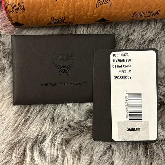 MCM Hot Coral Crossbody PERFECT CONDITION - Picture 3 of 6